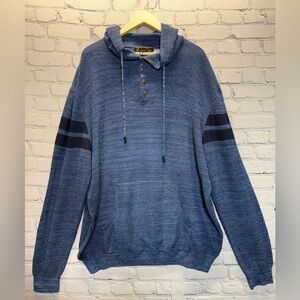 Men's hooded sweater, striped jumper, R sole brand, size 4XL, Henley knit